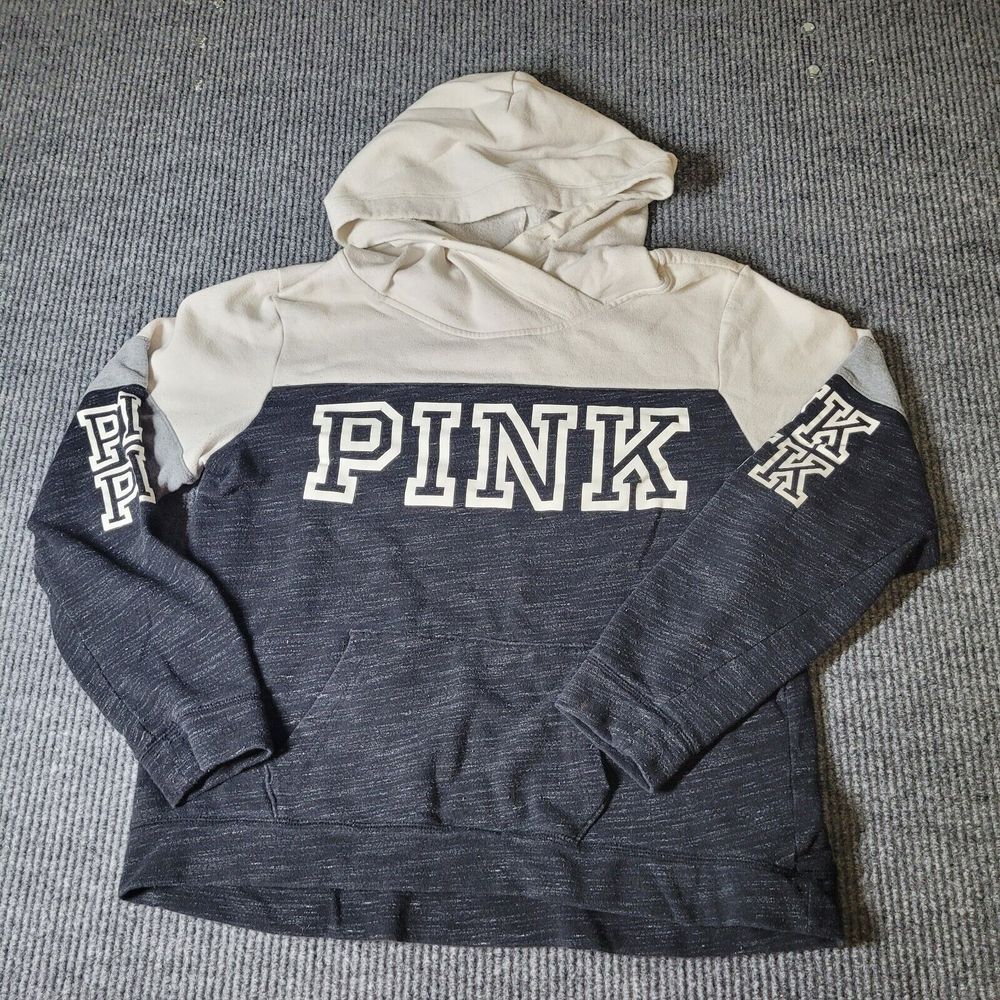 PINK Victoria's Secret Women Sweatshirt Large‎ Hoodie Logo Fleece